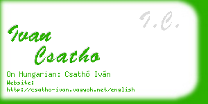 ivan csatho business card